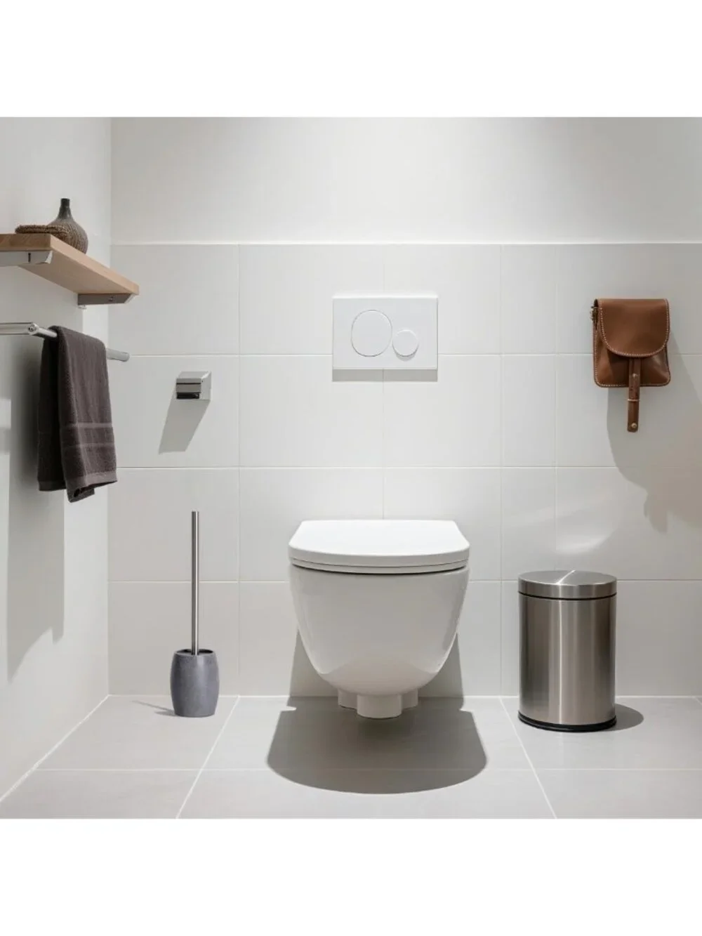 Stainless Steel Toilet Bowl Brush & Holder - 360° Deep Cleaning Scrubber Set